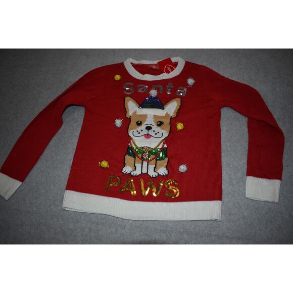 Joyland Ugly Christmas Sweater Santa Paws Dog Red Size Small NEW TAGS - Picture 9 of 9